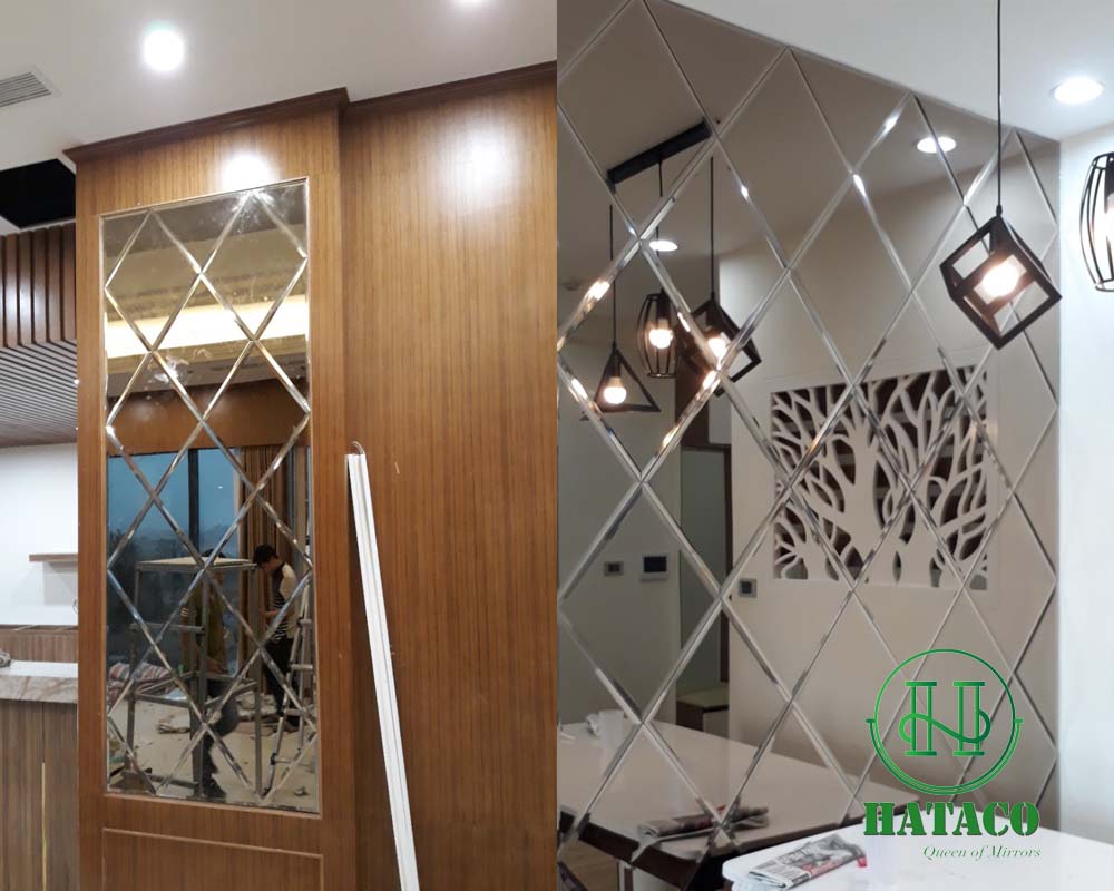 gương trang trí màu trà